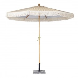 Bolero Sicilië Ronde Gestreepte Parasol – Diameter 2,5 Meter, Crème