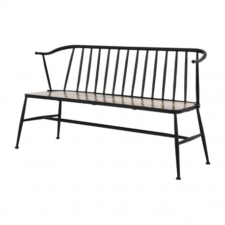 Bolero Alma bank met gebogen rugleuning - zwart mangohout