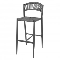 Bolero Eden PE gevlochten rattan outdoor barkrukken antraciet (set van 2 stuks)