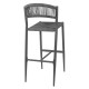 Bolero Eden PE gevlochten rattan outdoor barkrukken antraciet (set van 2 stuks)