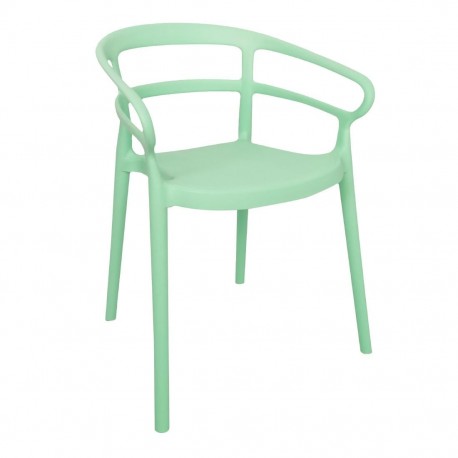 Bolero Mateo caféstoelen mintgroen (2 stuks) - stapelbare kunststof stoelen