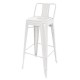 Bolero Bistro Stalen Hoge Kruk Met Rugleuning Wit (4 Stuks)