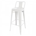 Bolero Bistro Stalen Hoge Kruk Met Rugleuning Wit (4 Stuks)