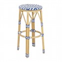 Bolero Parijse Stijl PE Rattan Barkrukken Blauw - Set van 2
