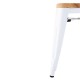 Bolero Bistro Lage Krukken met Houten Zitkussen Wit - Set van 4 Stuks