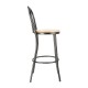 Bolero Clarisse hoge barkruk metallic grijs – rubberwood, 1 stuks