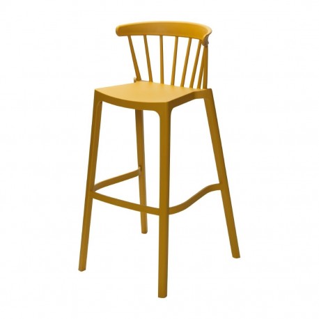 Attends Windson Barkruk Polypropyleen Okergeel - Set van 4 Stuks