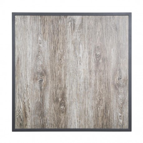 Bolero Tafelblad Gehard Glas met Houtnerfeffect - Grijze Rand 700mm