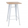 Bolero bistro bartafel met houten blad wit (enkel)