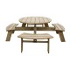 Rowlinson ronde houten picknicktafel 200 cm - bruin