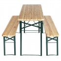 Bolero Duitse bierbank en tafelset 1770x500mm – hout/bruin, 177x50x75cm