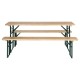Bolero Duitse bierbank en tafelset 1770x500mm – hout/bruin, 177x50x75cm