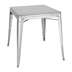 Bolero Bistro gegalvaniseerd stalen tafel vierkant 668mm - zilver