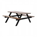 Bolero Acacia rechthoekige picknicktafel bankenset – acaciahout, bruin