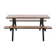 Bolero Acacia rechthoekige picknicktafel bankenset – acaciahout, bruin
