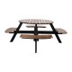 Bolero Acacia picknicktafel bankenset rond – acaciahout – bruin