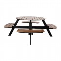 Bolero Acacia picknicktafel bankenset rond – acaciahout – bruin