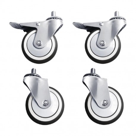 Buffalo Complete Castors 4 stuks – Rubber Reserveonderdeel voor DR826