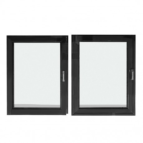 Polar G-serie Deli Display Deurassemblage - Gehard Glas, Zwart (Set van 2 stuks)