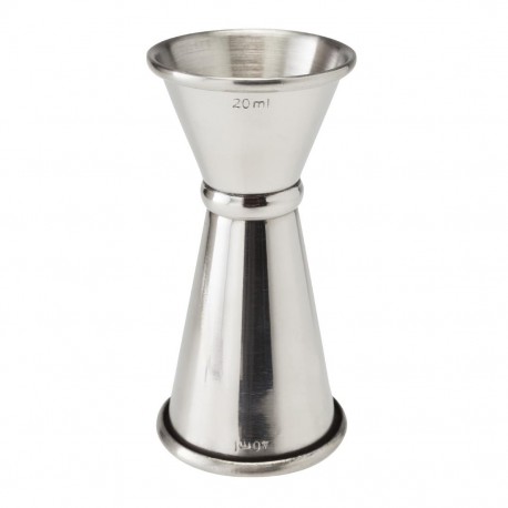 Beaumont RVS Gestreepte Jigger 20/40 ml – Zilver Barmaatje