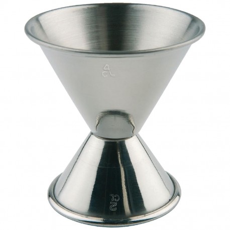 RVS barmaatje APS – dubbelzijdig 2cl en 4cl – Zilver