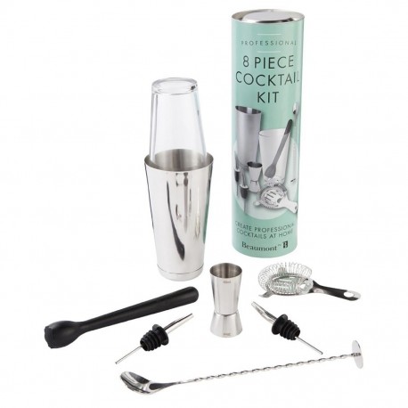 Beaumont Cocktailset 8 Stuks – RVS Barset voor Professioneel Gebruik