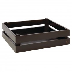 APS Superbox buffetkrat zwart GN 1/2 – stapelbare krat van massief hout