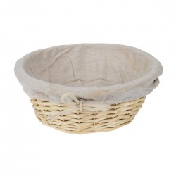Olympia ronde broodmand met hoes – Vlechtwerk, Bruin, Ø23 cm