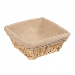 Olympia broodmand vierkant met hoes – bruin vlechtwerk 23x23cm