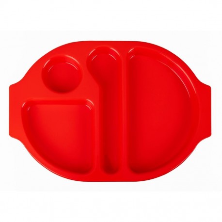 Olympia Kristallon dienbladen met vakken 37,5x27,8cm rood - set van 10