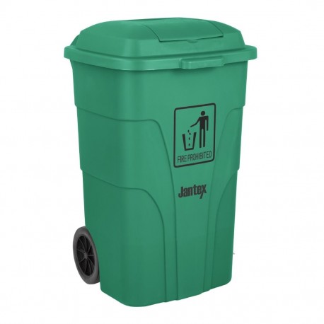 Jantex 120L afvalcontainer met voetpedaal - groen