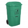 Jantex 120L afvalcontainer met voetpedaal - groen
