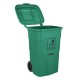 Jantex 120L afvalcontainer met voetpedaal - groen