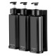 Wandgemonteerde drievoudige douchepompdispenser wit ABS – badkamer & hotel