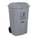 Jantex 120L afvalcontainer met voetpedaal - grijs polypropyleen
