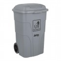 Jantex 120L afvalcontainer met voetpedaal - grijs polypropyleen