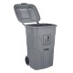Jantex 120L afvalcontainer met voetpedaal - grijs polypropyleen