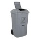 Jantex 120L afvalcontainer met voetpedaal - grijs polypropyleen