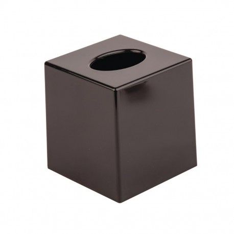 Zwarte vierkante tissue box Bolero – kunststof tissuehouder voor hotelkamer en receptie