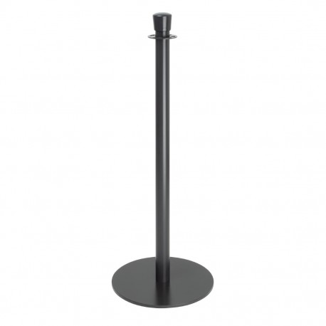 Bolero Vlakke Basis Barrièrepalen Zwart (2 stuks) - Gepoedercoat Staal