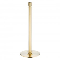 Bolero geborsteld messing staanders met platte voet en inschuifbare banner - set van 2 stuks