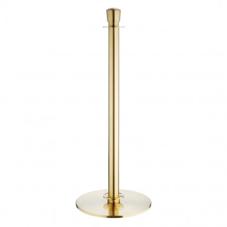 Bolero geborsteld messing staanders met platte voet en inschuifbare banner - set van 2 stuks