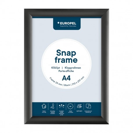 Europel Kliklijst A4 25mm Zwart – DTM Primera Display Sign