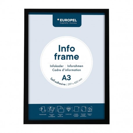 Zelfklevend Infokader A3 Zwart – Set van 2 Stuks | DTM Primera