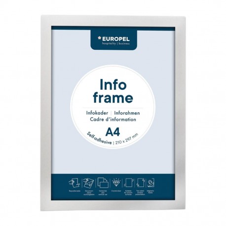 Zelfklevende Info Frame Set A4 Zilver – DTM Primera, 2 stuks