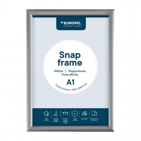 Europel Snap Frame A1 25mm Zilver - Kliklijst DTM Primera