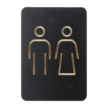 Pictogrambord Toilet Mannen/Vrouwen Zwart – DTM Primera Display Sign