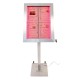 Securit RVS display met paal en voet voor 4 A4-vellen – zilver
