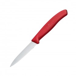 Victorinox gekarteld schilmesje 8 cm rood – RVS Zwitsers keukenmes