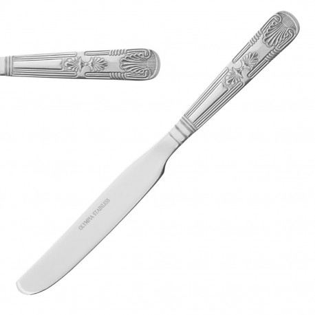 Olympia Kings dessertmessen 22,3 cm massief heft RVS 18/0 – 12 stuks